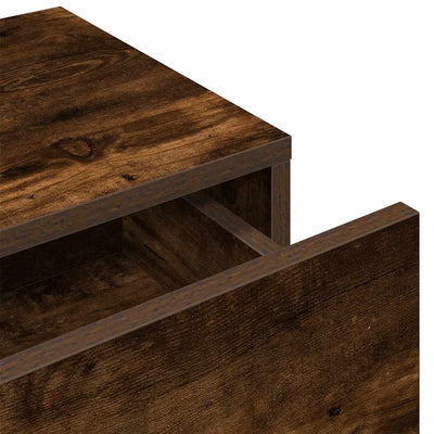 Seinähylly laatikoilla savutammi 60x26,5x15 cm tekninen puu