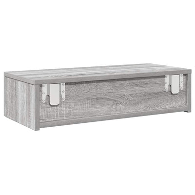 Seinähylly laatikoilla harmaa Sonoma 60x26,5x15 cm tekninen puu