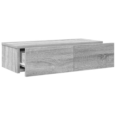 Seinähylly laatikoilla harmaa Sonoma 60x26,5x15 cm tekninen puu