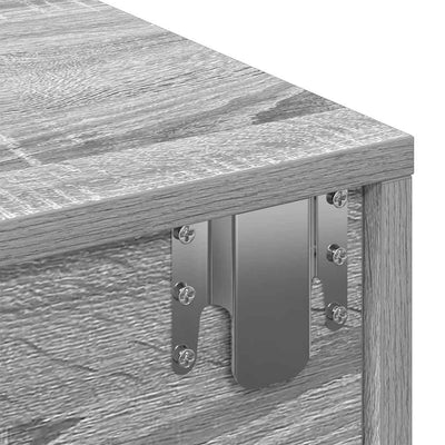 Seinähylly laatikoilla harmaa Sonoma 60x26,5x15 cm tekninen puu