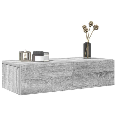 Seinähylly laatikoilla harmaa Sonoma 60x26,5x15 cm tekninen puu