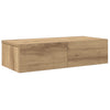 Seinähylly laatikoilla artesaani tammi 60x26,5x15 cm lastulevy