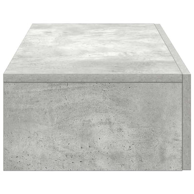 Betoninharmaa seinähylly laatikoilla Suba 80x33x17cm (puinen)