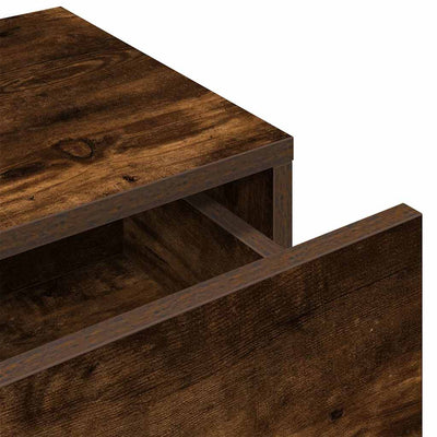 Seinähylly laatikoilla savutammi 80x33x17 cm tekninen puu
