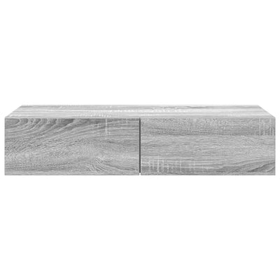 Seinähylly laatikoilla harmaa Sonoma 80x33x17 cm tekninen puu
