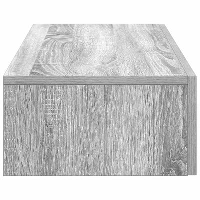 Seinähylly laatikoilla harmaa Sonoma 80x33x17 cm tekninen puu