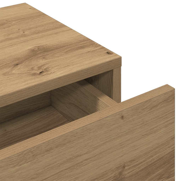 Seinähylly laatikoilla artesaani tammi 80x33x17 cm tekninen puu