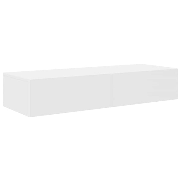 Seinähylly laatikoilla valkoinen 100x36x19 cm tekninen puu