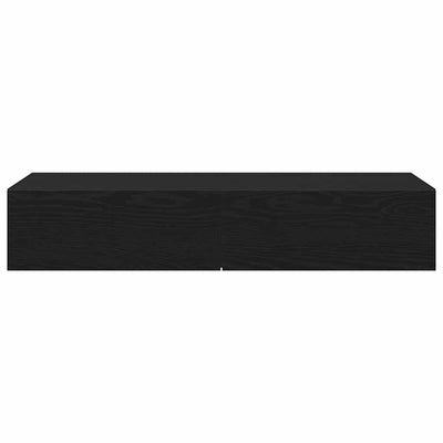 Seinähylly laatikoilla musta 100x36x19 cm tekninen puu