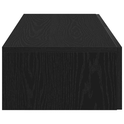Seinähylly laatikoilla musta 100x36x19 cm tekninen puu