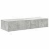 Seinähylly laatikoilla betoninharmaa 100x36x19 cm tekninen puu