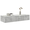 Seinähylly laatikoilla betoninharmaa 100x36x19 cm tekninen puu