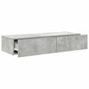 Seinähylly laatikoilla betoninharmaa 100x36x19 cm tekninen puu