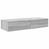Seinähylly laatikoilla harmaa Sonoma 100x36x19 cm tekninen puu