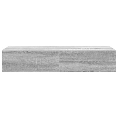 Seinähylly laatikoilla harmaa Sonoma 100x36x19 cm tekninen puu