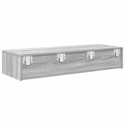 Seinähylly laatikoilla harmaa Sonoma 100x36x19 cm tekninen puu