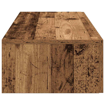 Seinähylly laatikoilla vanha puu 100x36x19 cm tekninen puu
