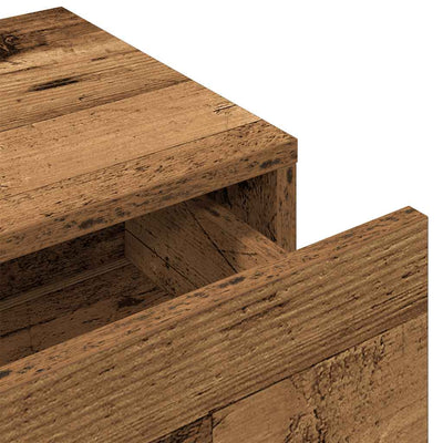 Seinähylly laatikoilla vanha puu 100x36x19 cm tekninen puu