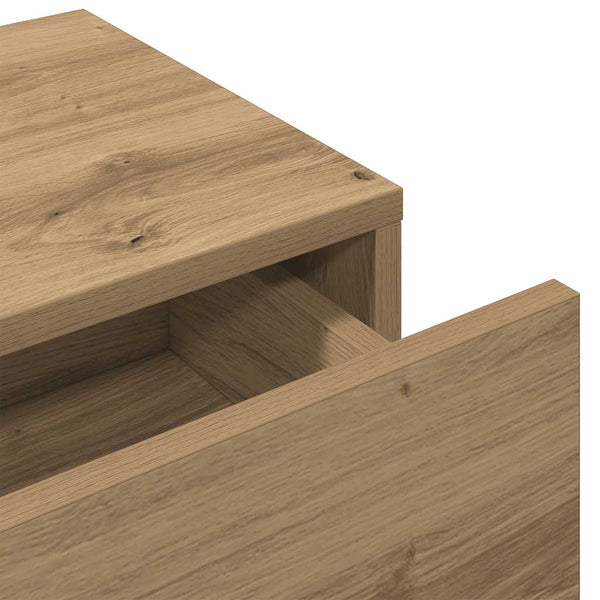 Seinähylly laatikoilla artesaani tammi 100x36x19cm tekninen puu