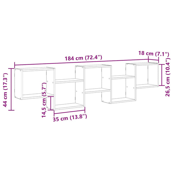 Wall Cube Hylly 5 lokeroa Artisian Oak Engineered Wood