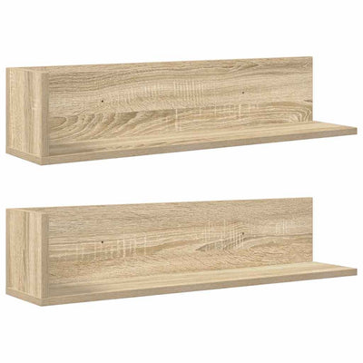 Seinähyllyt 2 kpl Sonoma Oak 75x16,5x16,5 cm Engineered Wood