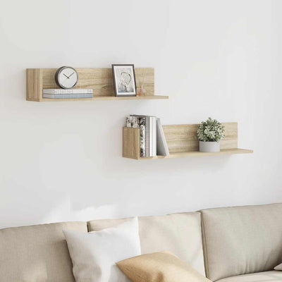 Seinähyllyt 2 kpl Sonoma Oak 75x16,5x16,5 cm Engineered Wood