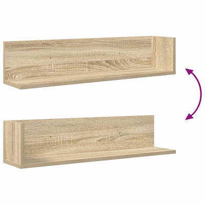 Seinähyllyt 2 kpl Sonoma Oak 75x16,5x16,5 cm Engineered Wood