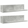 Seinähyllyt 2 kpl Betoninharmaa 75x16,5x16,5 cm Teknillinen puu