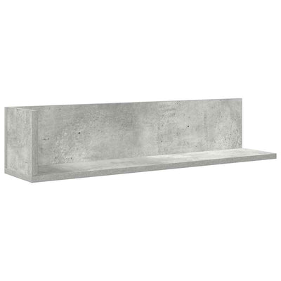 Seinähyllyt 2 kpl Betoninharmaa 75x16,5x16,5 cm Teknillinen puu