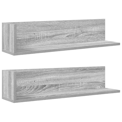 Seinähyllyt 2 kpl Harmaa Sonoma 75x16,5x16,5 cm Engineered Wood