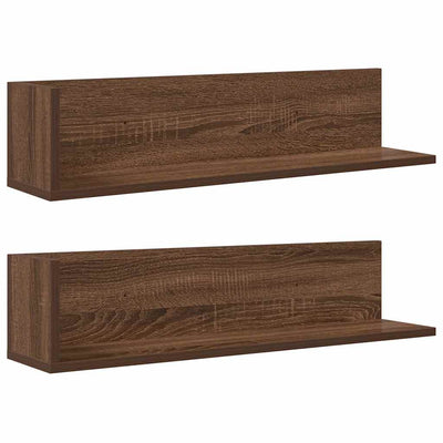 seinähyllyt 2 kpl ruskea tammi 75x16,5x16,5 cm tekninen puu