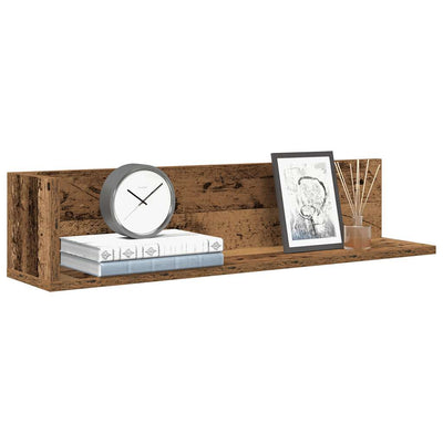 seinähyllyt 2 kpl vanhaa puuta 75x16,5x16,5 cm tekninen puu