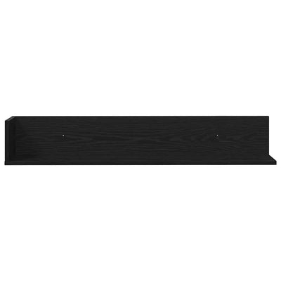 seinähyllyt 2 kpl musta 100x16,5x16,5 cm tekninen puu
