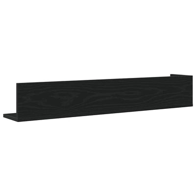 seinähyllyt 2 kpl musta 100x16,5x16,5 cm tekninen puu