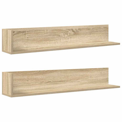 Seinähyllyt 2 kpl Sonoma Oak 100x16,5x16,5 cm Engineered Wood