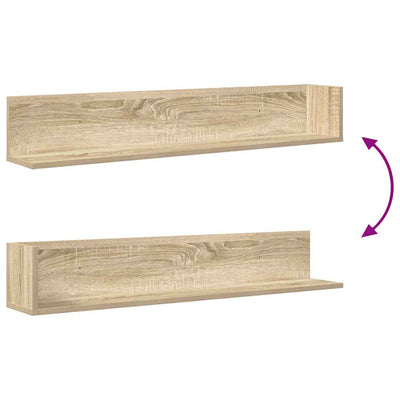 Seinähyllyt 2 kpl Sonoma Oak 100x16,5x16,5 cm Engineered Wood