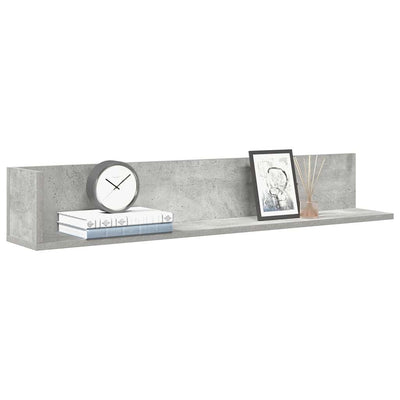 seinähyllyt 2 kpl Betonin harmaa 100x16,5x16,5 cm tekninen puu