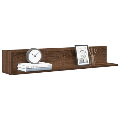 seinähyllyt 2 kpl ruskea tammi 100x16,5x16,5 cm tekninen puu