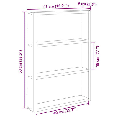 Seinähylly Sonoma Tammi 43x9x60 cm Engineered Wood