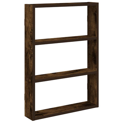 Seinähylly Savustettu tammi 43x9x60 cm Engineered Wood