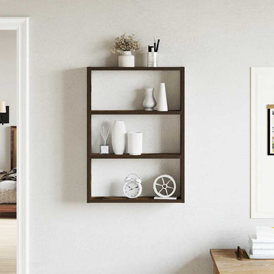 Seinähylly Savustettu tammi 43x9x60 cm Engineered Wood