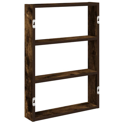 Seinähylly Savustettu tammi 43x9x60 cm Engineered Wood
