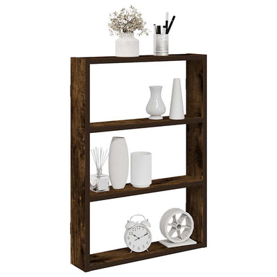 Seinähylly Savustettu tammi 43x9x60 cm Engineered Wood