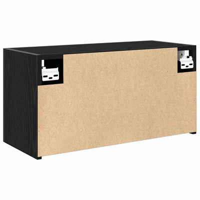 Kylpyhuoneen seinäkaappi musta 60x25x30 cm suunniteltu puu