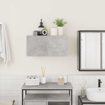 Kylpyhuoneen seinäkaappi betoninharmaa 60x25x30 cm tekninen puu