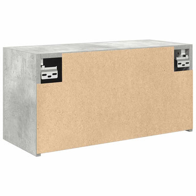 Kylpyhuoneen seinäkaappi betoninharmaa 60x25x30 cm tekninen puu