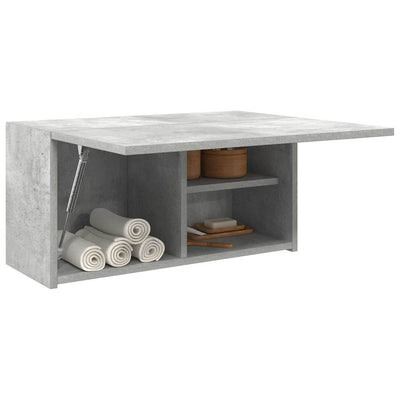 Kylpyhuoneen seinäkaappi betoninharmaa 60x25x30 cm tekninen puu