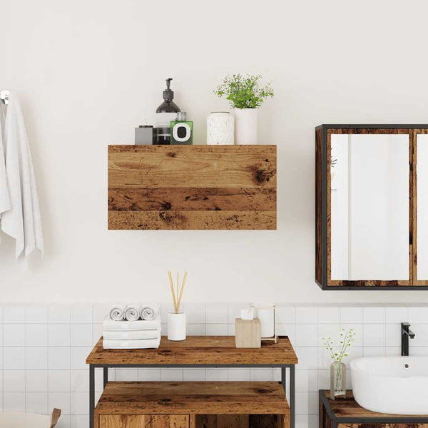 Kylpyhuoneen seinäkaappi vanha puu 60x25x30 cm tekninen puu
