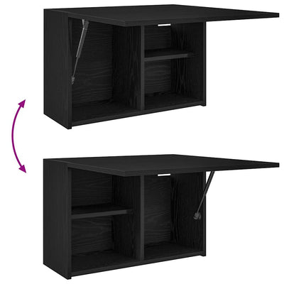 Kylpyhuoneen seinäkaappi musta 60x25x40 cm tekninen puu