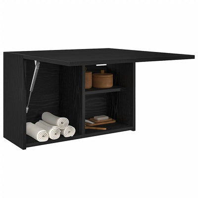 Kylpyhuoneen seinäkaappi musta 60x25x40 cm tekninen puu